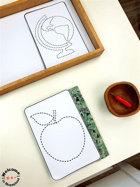 Montessori Back To School Pin Poking Printables For Children