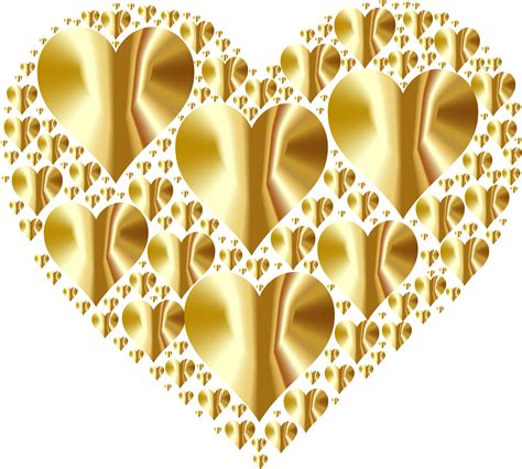 Shiny Gold Heart Png File Png Mart