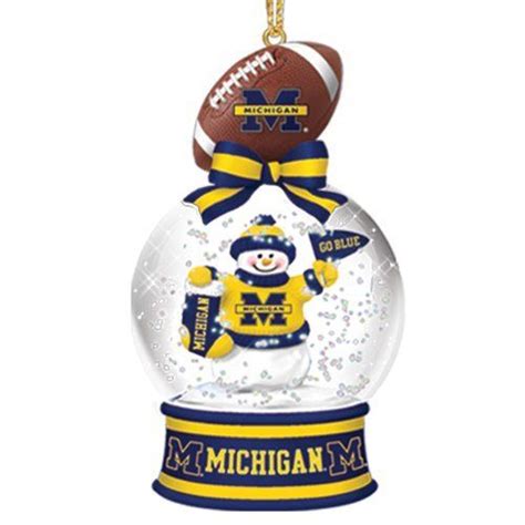 Michigan Wolverines Snow Globe Ornaments By Danbury Mint