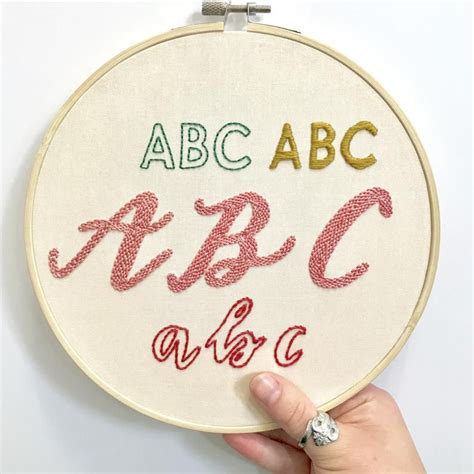 Hand Lettered Alphabet Embroidery Pattern Diy Monogram Etsy In