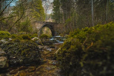 Stone Bridge At The River Spring Of Kamniska Bistrica In Slovenia In