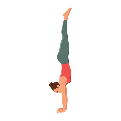 Women Silhouette Handstand Yoga Pose Adho Mukha Vrksasana Vector