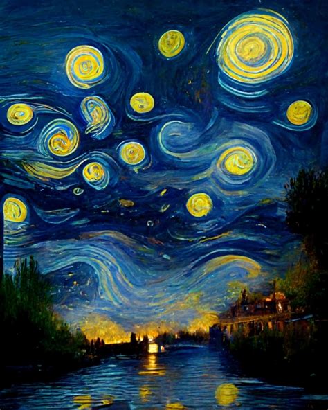 Monet Painting Of Starry Night Midjourney