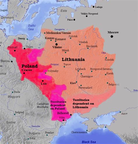 The Grand Duchy Of Lithuania And The Kingdom Of Poland 1387 726x756