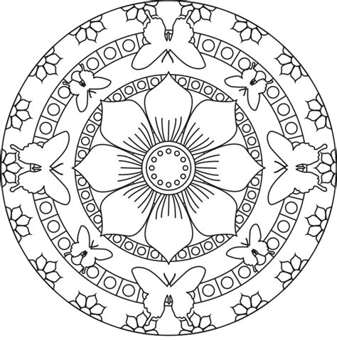 Maybe you would like to learn more about one of these? flower butterfly mandala coloring pages | Abstract ...