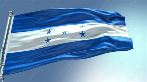 4k Render Honduras Flag Video Waving In Wind Honduras Flag Wave Loop