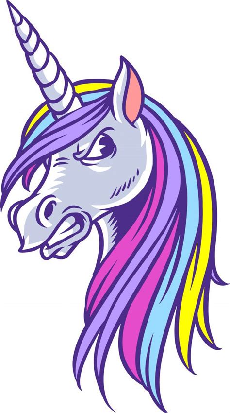 Unicorn Angry Premium Vector Unicorn Logo Unicorn Tattoos Unicorn