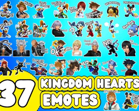 Kingdom Hearts Emotes Kingdom Hearts Twitch Emotes Sora Etsy