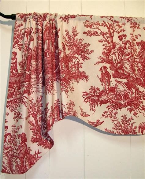~waverly~country Life~toile~red~valance~topper~curtain~unlined~french