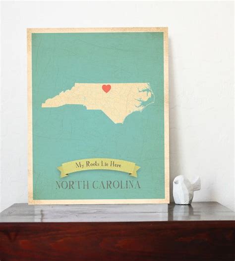 Nc Roots Map Wall Art Art Wall Kids Personalized Canvas Art North
