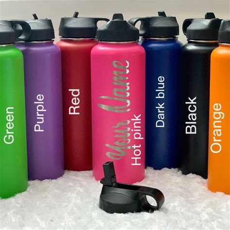 Water Bottle Flask Personalized Tumbler Water Bottle Custom Etched