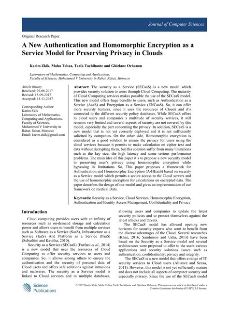 Using homomorphic encryption to secure your cloud computing data. (PDF) A new authentication and homomorphic encryption as a ...