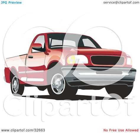 Clipart Illustration Of A Red Ford F 150 Pickup Truck By David Rey 32663