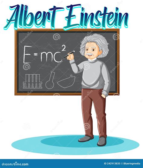 Portrait Of Albert Einstein In Cartoon Style Editorial Image
