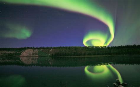 Aurora Borealis Reflection Night Hd Wallpaper Nature And