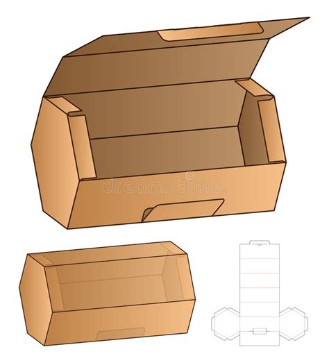 Box Packaging Die Cut Template Design 3d Mock Up Stock Vector