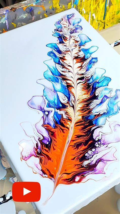 Feather Acrylic Pour Technique Easy And Beautiful Fluid Acrylics