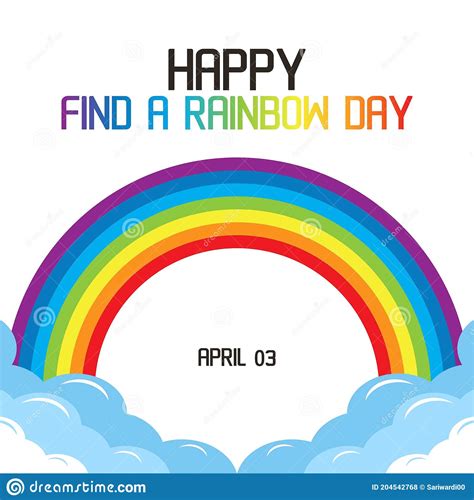Happy Find A Rainbow Day Vector Illustration Stock Vector