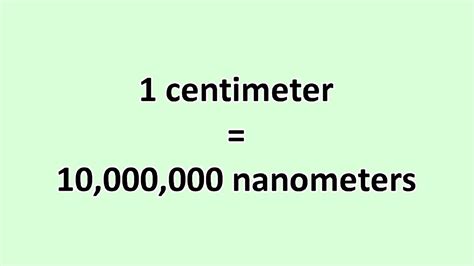 Convert Centimeter To Nanometer Excelnotes