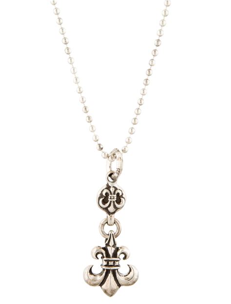 Chrome Hearts Fleur De Lis Necklace Sterling Silver Pendant Necklace