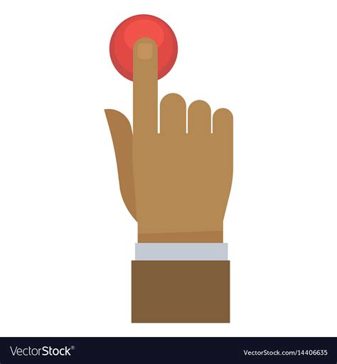 Hand Pressing On Button Royalty Free Vector Image