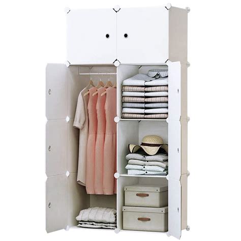 Brian And Dany 8 Cube Clothes Closet Plastic Wardrobe With Doors And 1