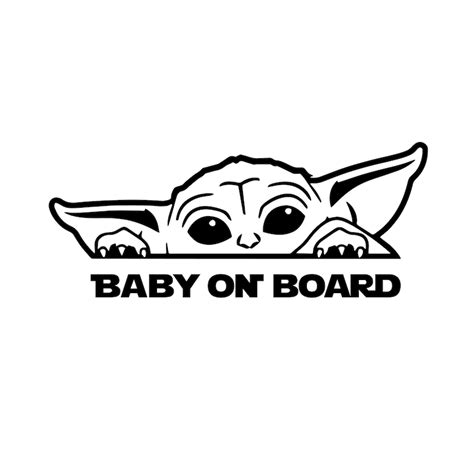 Svg Files Star Wars Print Svg Baby Yoda Svg Baby Yoda On Board Clipart