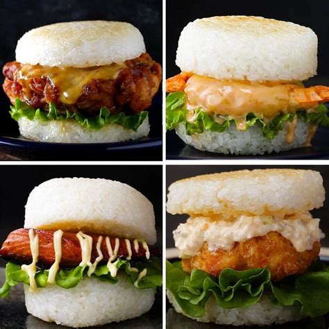 Featuring Teriyaki Salmon Burger Shrimp Katsu Rice Burger Shrimp