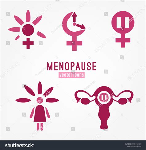 Menopause Vector Icons Set Editable Illustration Stock Vector Royalty Free
