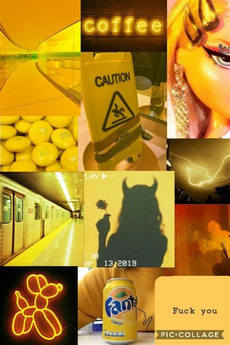 Yellow Baddie Asthestic Neon Collage Aesthetic Iphone