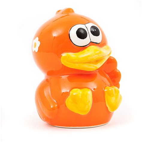 Orange Happy Duck Money Box