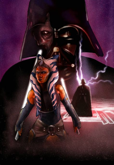 Ahsoka Tano Vs Darth Vader Star Wars Rebels Art Print Etsy