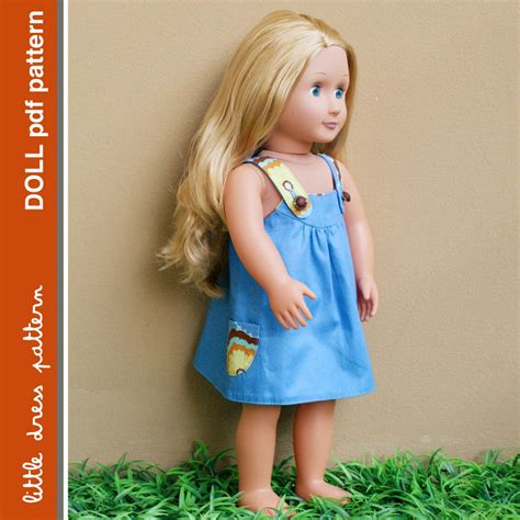 Payton Reversible Doll Dress Pdf Pattern Doll Size 18 Etsy