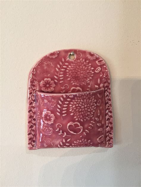 Wall Pocket Ceramic Wall Pocket Rose Pink Wall Planter With Etsy