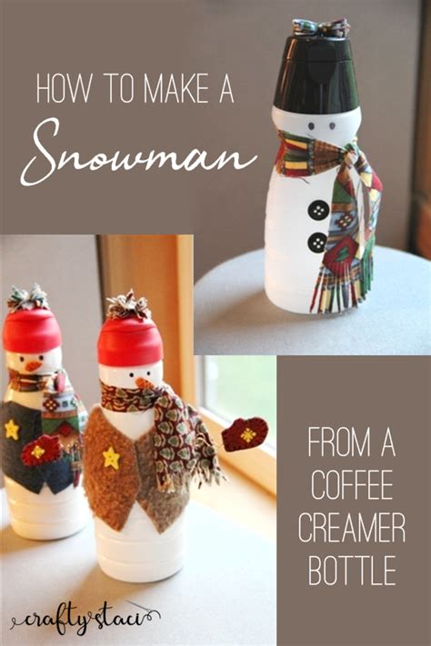 Creamer Bottle Snowman — Crafty Staci Coffee Creamer Bottles Creamer