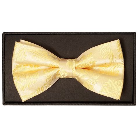 Gold Paisley Handmade Mens Bow Tie