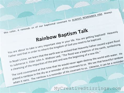 Mycreativestirrings Baptism Rainbow Bookmark