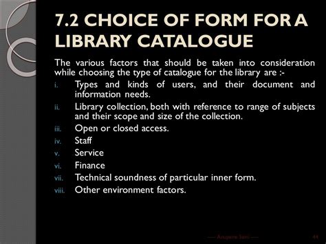 Theory Of Library Cataloguing