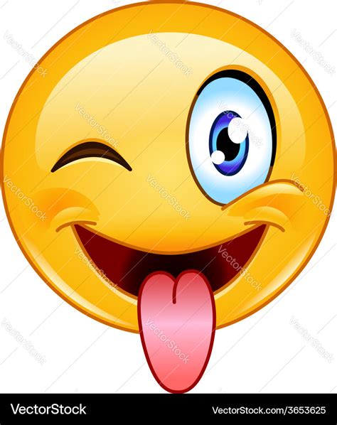 Stuck Out Tongue And Winking Eye Emoticon Vector Image