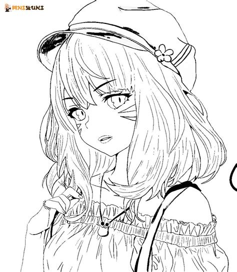 Anime Girls Coloring Page Printable Coloring Page Coloring Home