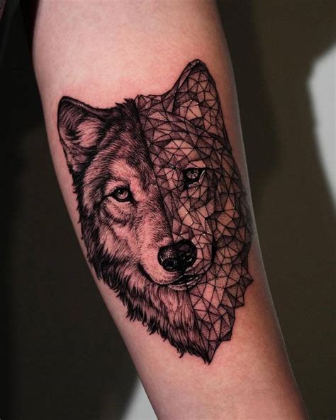 Wolf Head Tattoo Located On The Inner Forearm