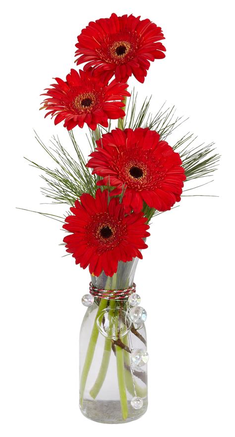Perfect Hostess Tgerbera Daisies In A Decanter Vase Accented With