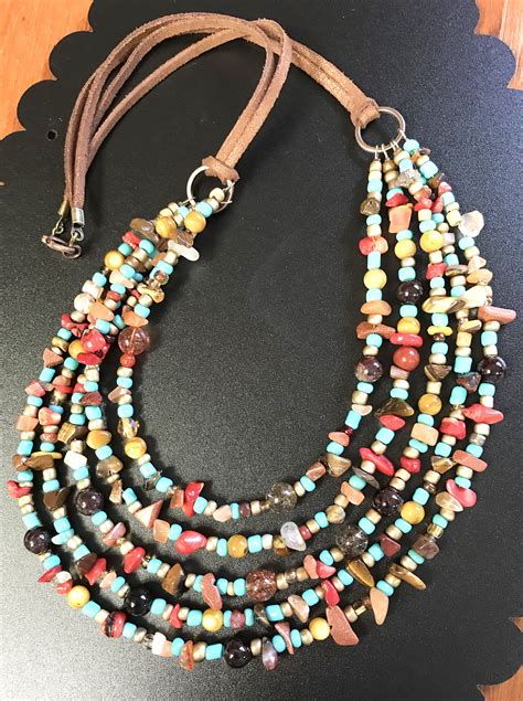 Off Multi Strand Leather Cord Necklace For Women Colorful Etsy