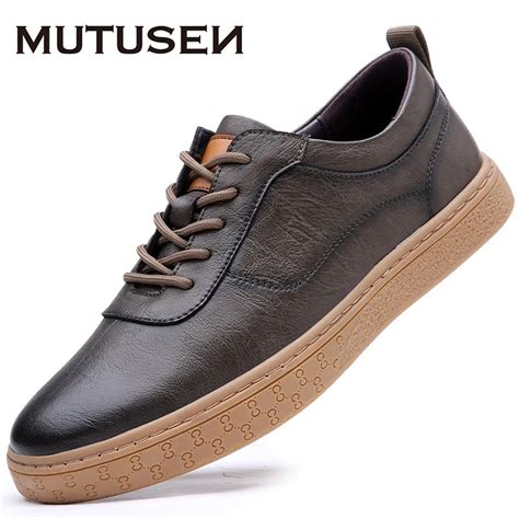 Sapatos casuais feitos à mão de couro legítimo masculinos tênis com