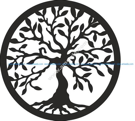 Art Collectibles Digital Download Epilog Laser Cut Ai Tree Of Life Vector Tree Cut File
