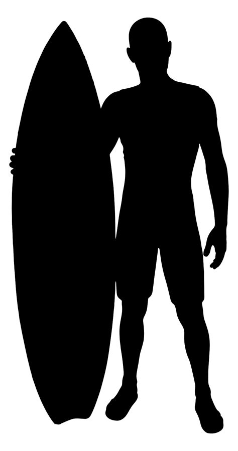 Silhouette Dun Homme Et Sa Planche De Surf Png Transparents Stickpng