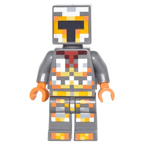 Lego Minecraft Skin 1 Pixelated Yellow And Orange Armor Minifigure