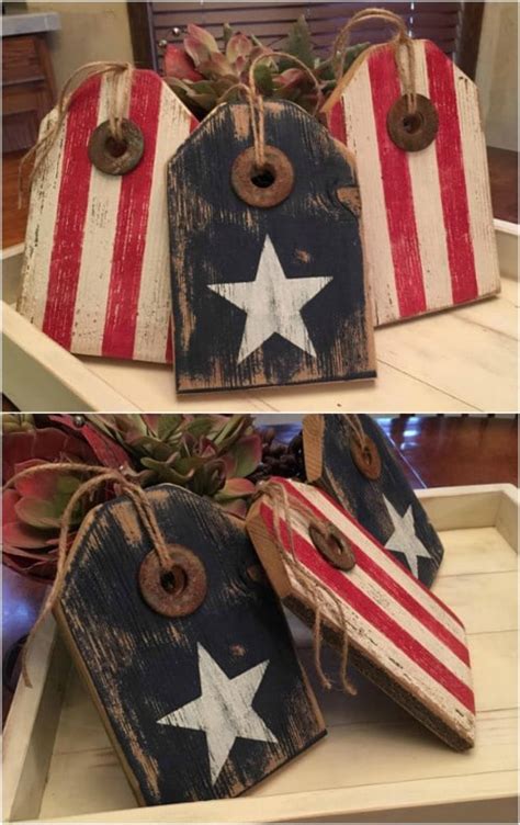 16 Diy Rustic Wooden Fourth Of July Decor Ideas July Crafts 4th Of