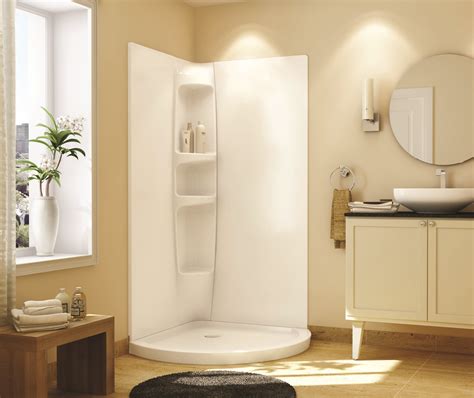 36 X 36 In Acrylic Direct To Stud Two Piece Corner Shower Wall Kit In