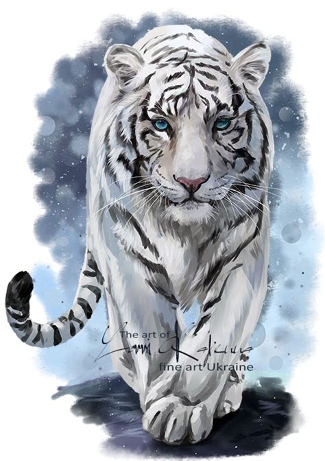 White Tiger By Kajenna On Deviantart Tiger Artwork Big Cats Art